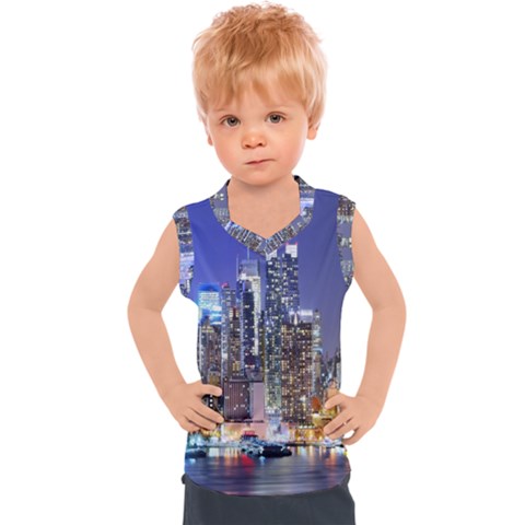 New-york Cityscape  Kids  Sport Tank Top by Dushan