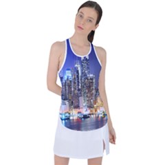 New-york Cityscape  Racer Back Mesh Tank Top