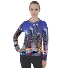 New-york Cityscape  Women s Pique Long Sleeve Tee