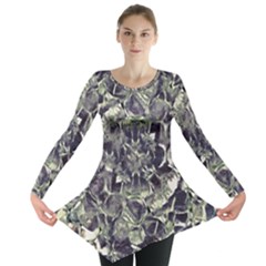 Modern Abstract Print Long Sleeve Tunic 