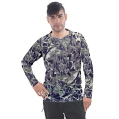 Modern Abstract Print Men s Pique Long Sleeve Tee