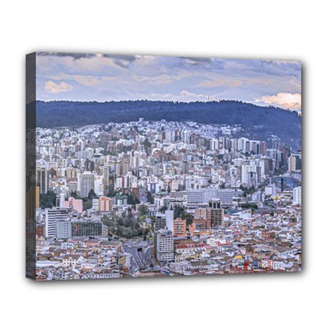 Cityscape Aerial View Quito, Ecuador Canvas 14  X 11  (stretched) by dflcprintsclothing