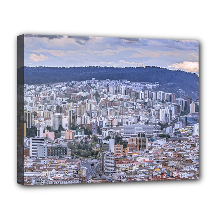 Cityscape Aerial View Quito, Ecuador Canvas 14  x 11  (Stretched)