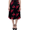 Red, hot jalapeno peppers, chilli pepper pattern at black, spicy Classic Midi Skirt View1