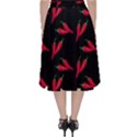 Red, hot jalapeno peppers, chilli pepper pattern at black, spicy Classic Midi Skirt View2