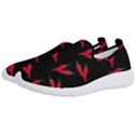 Red, hot jalapeno peppers, chilli pepper pattern at black, spicy Men s Slip On Sneakers View2