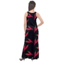 Red, hot jalapeno peppers, chilli pepper pattern at black, spicy Sleeveless Velour Maxi Dress View2