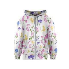 Botanical Flowers Kids  Zipper Hoodie