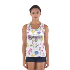 Botanical Flowers Sport Tank Top 