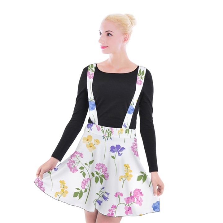 Botanical flowers Suspender Skater Skirt