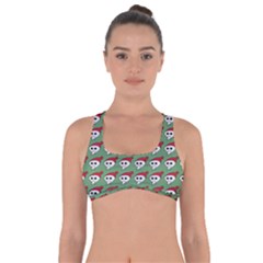 Comic Head Skull - Hat Red - Cartoon Skull Got No Strings Sports Bra by DinzDas