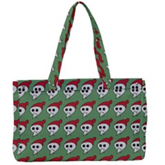 Comic Head Skull - Hat Red - Cartoon Skull Canvas Work Bag by DinzDas