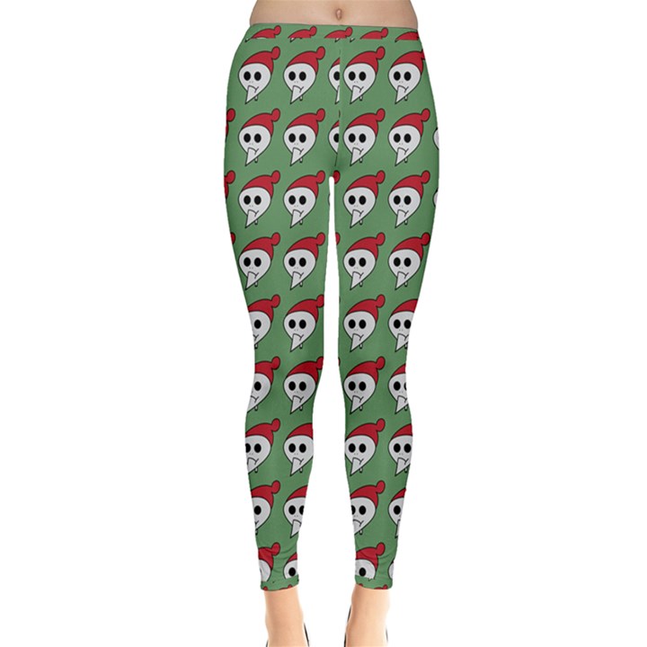 Comic Head Skull - Hat Red - Cartoon Skull Inside Out Leggings