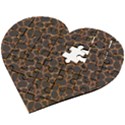 Animal Skin - Panther Or Giraffe - Africa And Savanna Wooden Puzzle Heart View2