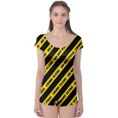 Warning Colors Yellow And Black - Police No Entrance 2 Boyleg Leotard  by DinzDas