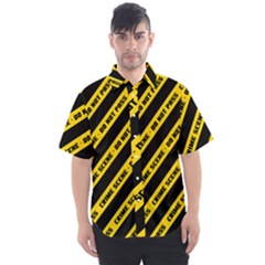 Warning Colors Yellow And Black - Police No Entrance 2 Men s Short Sleeve Shirt