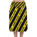 Warning Colors Yellow And Black - Police No Entrance 2 Velvet Flared Midi Skirt View1