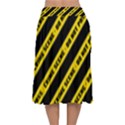 Warning Colors Yellow And Black - Police No Entrance 2 Velvet Flared Midi Skirt View2