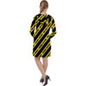 Warning Colors Yellow And Black - Police No Entrance 2 Long Sleeve Hoodie Dress View2