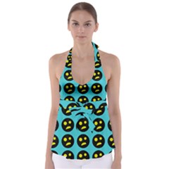 005 - Ugly Smiley With Horror Face - Scary Smiley Babydoll Tankini Top by DinzDas