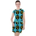 005 - Ugly Smiley With Horror Face - Scary Smiley Drawstring Hooded Dress View1