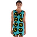 005 - Ugly Smiley With Horror Face - Scary Smiley Wrap Front Bodycon Dress View1