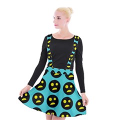 005 - Ugly Smiley With Horror Face - Scary Smiley Suspender Skater Skirt by DinzDas