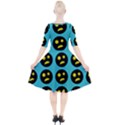 005 - Ugly Smiley With Horror Face - Scary Smiley Quarter Sleeve A-Line Dress View2