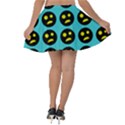 005 - Ugly Smiley With Horror Face - Scary Smiley Velvet Skater Skirt View2