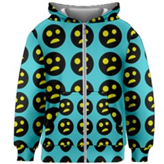 005 - Ugly Smiley With Horror Face - Scary Smiley Kids  Zipper Hoodie Without Drawstring by DinzDas