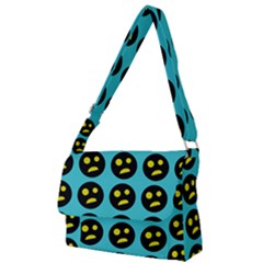 005 - Ugly Smiley With Horror Face - Scary Smiley Full Print Messenger Bag (l) by DinzDas