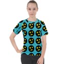 005 - Ugly Smiley With Horror Face - Scary Smiley Women s Sport Raglan Tee View1