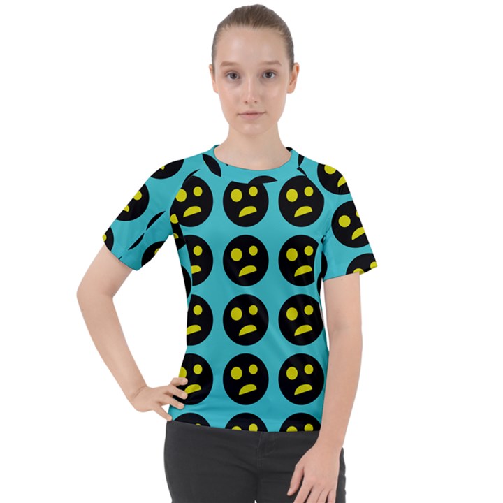 005 - Ugly Smiley With Horror Face - Scary Smiley Women s Sport Raglan Tee