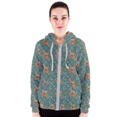 006 - Funky Oldschool 70s Wallpaper - Exploding Circles Women s Zipper Hoodie by DinzDas