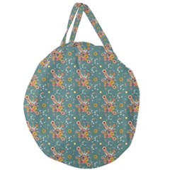 006 - Funky Oldschool 70s Wallpaper - Exploding Circles Giant Round Zipper Tote by DinzDas