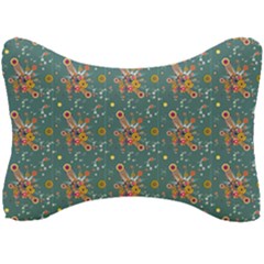 006 - Funky Oldschool 70s Wallpaper - Exploding Circles Seat Head Rest Cushion by DinzDas