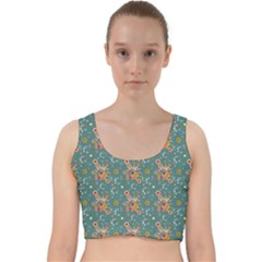 006 - Funky Oldschool 70s Wallpaper - Exploding Circles Velvet Racer Back Crop Top by DinzDas