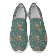 006 - Funky Oldschool 70s Wallpaper - Exploding Circles Women s Slip On Sneakers by DinzDas