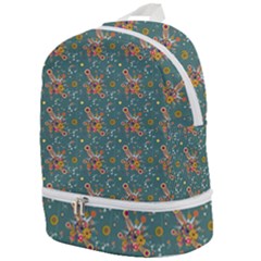 006 - Funky Oldschool 70s Wallpaper - Exploding Circles Zip Bottom Backpack