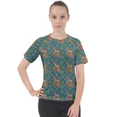 006 - Funky Oldschool 70s Wallpaper - Exploding Circles Women s Sport Raglan Tee