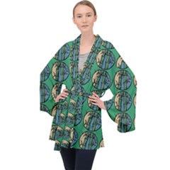 Bamboo Trees - The Asian Forest - Woods Of Asia Long Sleeve Velvet Kimono  by DinzDas