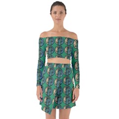 Bamboo Trees - The Asian Forest - Woods Of Asia Off Shoulder Top With Skirt Set by DinzDas