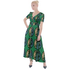 Bamboo Trees - The Asian Forest - Woods Of Asia Button Up Short Sleeve Maxi Dress