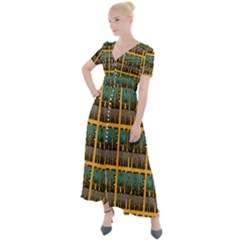 More Nature - Nature Is Important For Humans - Save Nature Button Up Short Sleeve Maxi Dress