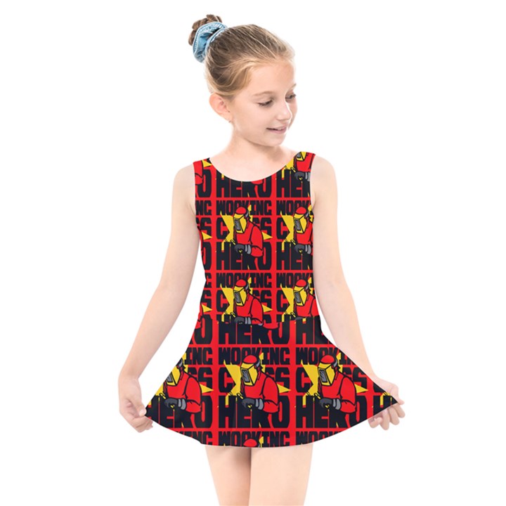 Working Class Hero - Welders And Other Handymen Are True Heroes - Work Kids  Skater Dress Swimsuit