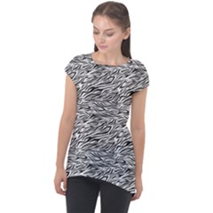 Zebra Pattern - Zebras And Horses - African Animals Cap Sleeve High Low Top by DinzDas