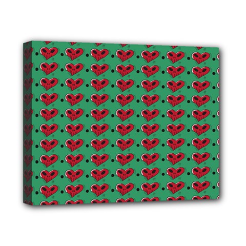 Evil Heart Graffiti Pattern Canvas 10  X 8  (stretched) by DinzDas