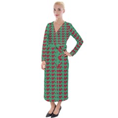 Evil Heart Graffiti Pattern Velvet Maxi Wrap Dress by DinzDas