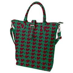 Evil Heart Graffiti Pattern Buckle Top Tote Bag by DinzDas