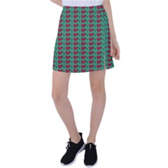 Evil Heart Graffiti Pattern Tennis Skirt by DinzDas